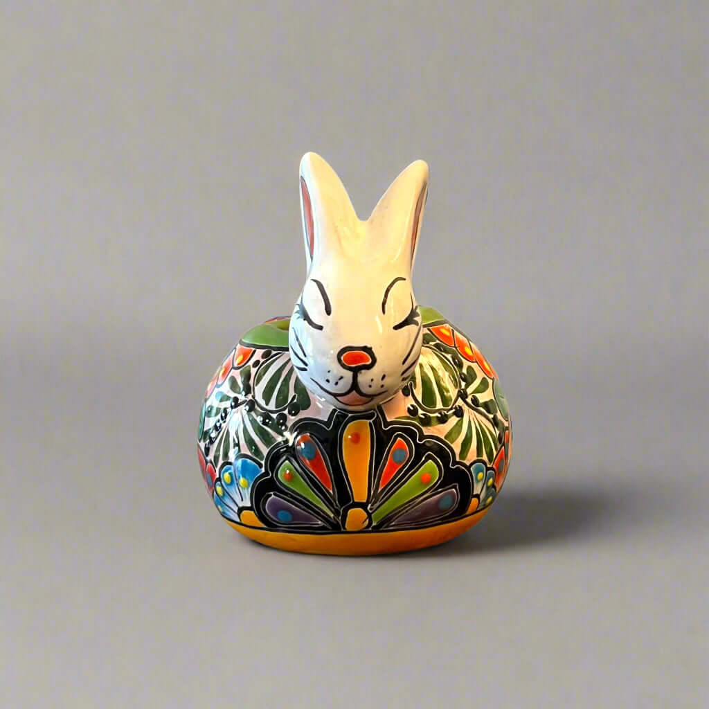 Talavera Rabbit Planter | Handcrafted Mexican Bunny Pot Talavera Figurine La Vie Bien Talavera Rabbit Planter | Handcrafted Mexican Bunny Pot