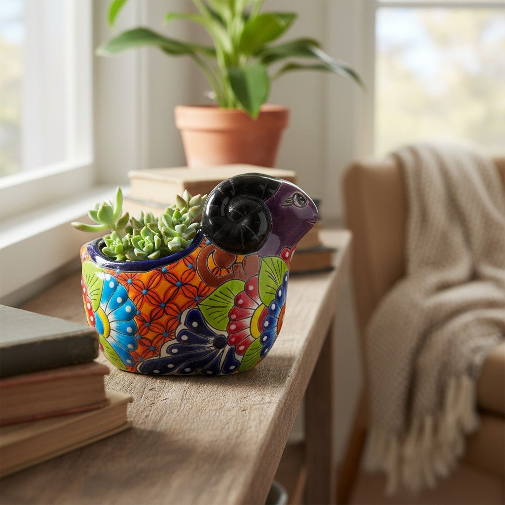 Talavera Ram Planter | Colorful Mexican Sheep Ceramic Pot Talavera Planter La Vie Bien Talavera Ram Planter | Colorful Mexican Sheep Ceramic Pot