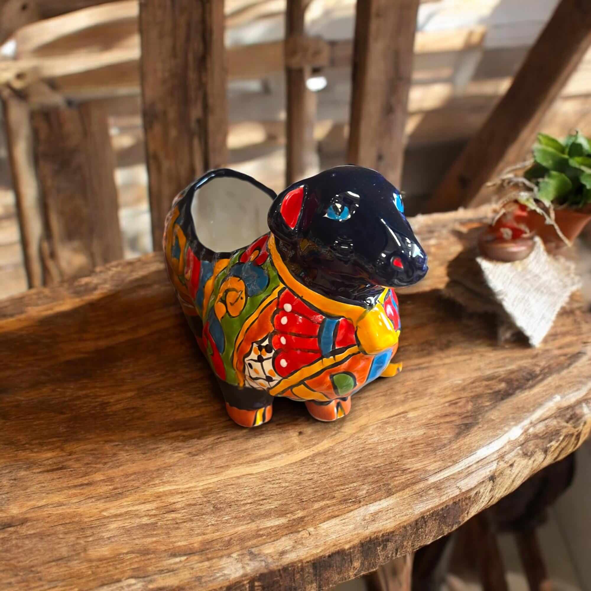Talavera Ram Planter | Hand-Painted Mexican Ceramic Sheep Pot Talavera Planter La Vie Bien Talavera Ram Planter | Hand-Painted Mexican Ceramic Sheep Pot