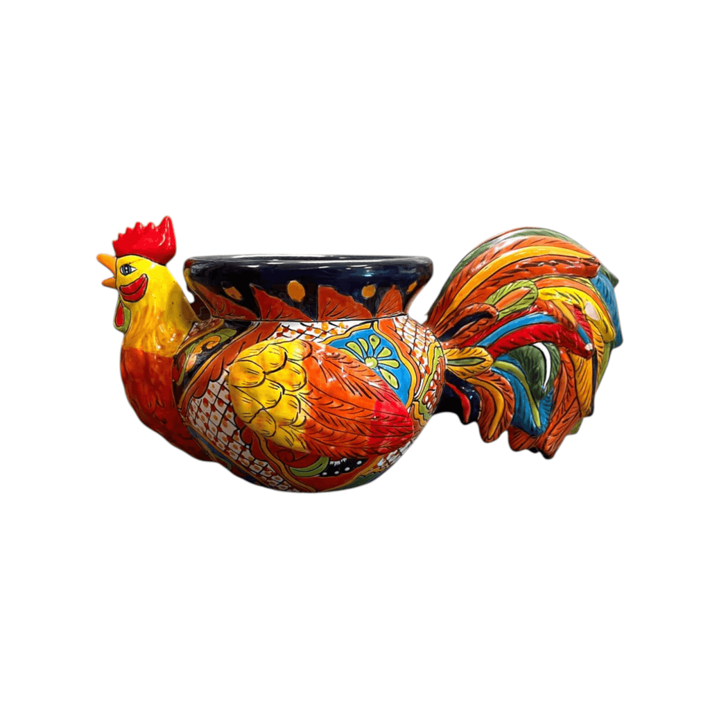 Talavera Rooster Planter | Handcrafted Colorful Mexican Ceramic Pot