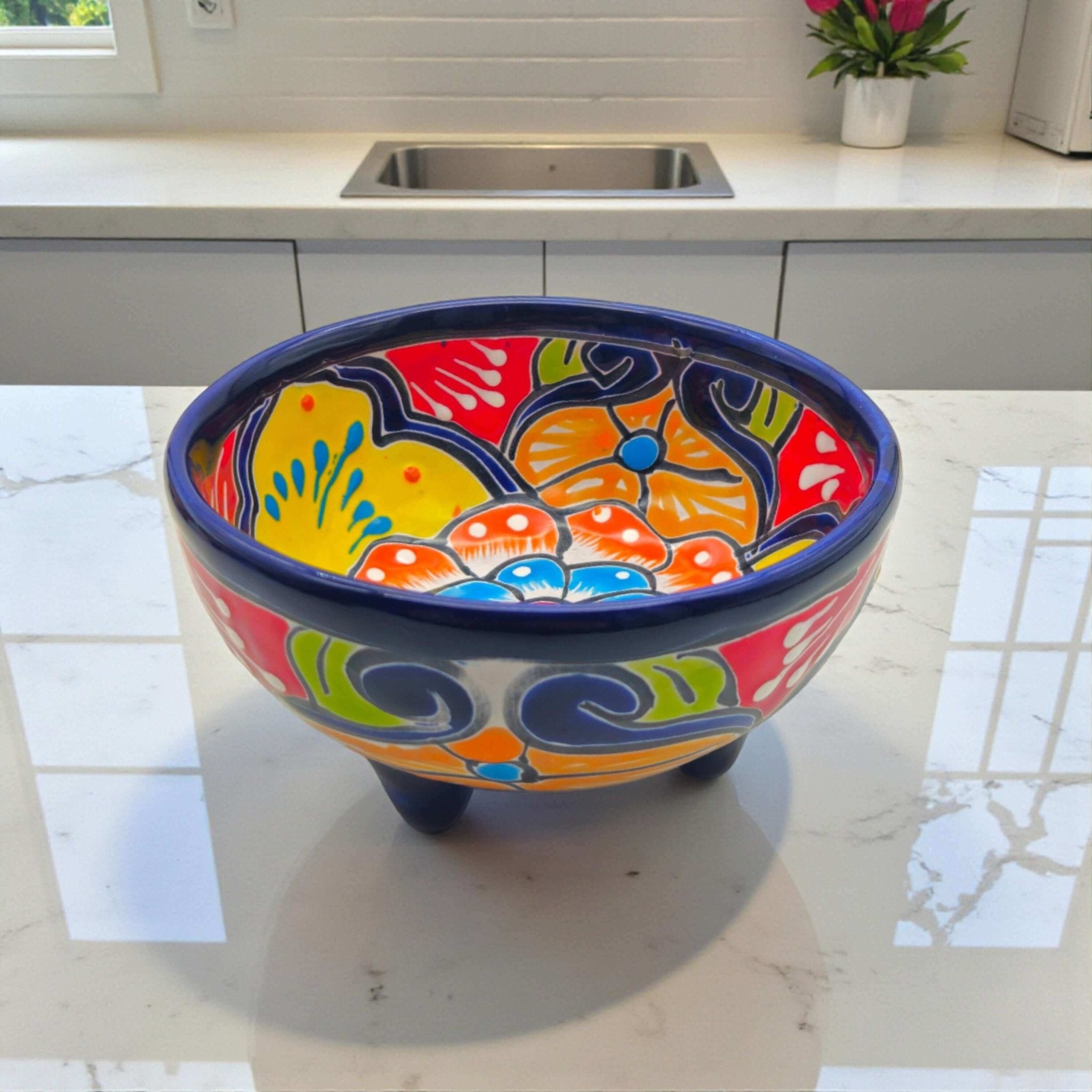 Talavera Salsa Bowl | Handcrafted Mexican Molcajete Talavera Salsa Bowl La Vie Bien Talavera Salsa Bowl | Handcrafted Mexican Molcajete