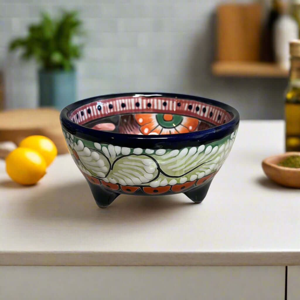 Talavera Salsa Bowl | Handmade Mexican Ceramic Sauce Dish Talavera Salsa Bowl La Vie Bien Talavera Salsa Bowl | Handmade Mexican Ceramic Sauce Dish