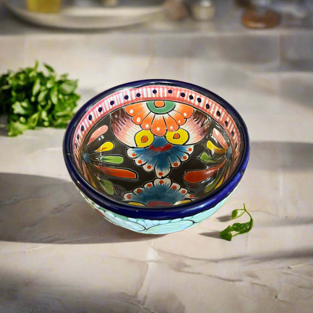 Talavera Salsa Bowl | Handmade Mexican Ceramic Sauce Dish Talavera Salsa Bowl La Vie Bien Talavera Salsa Bowl | Handmade Mexican Ceramic Sauce Dish