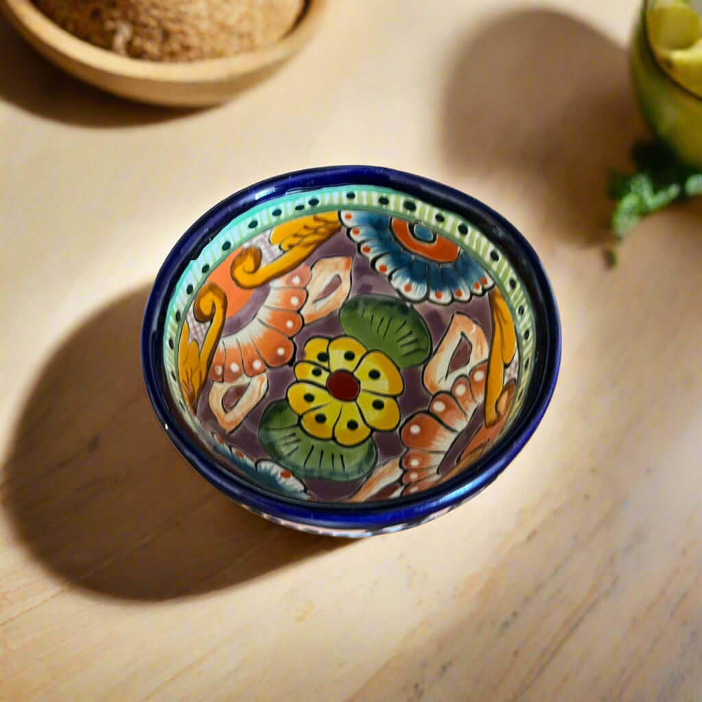 Talavera Salsa Bowl | Handmade Mexican Ceramic Sauce Dish Talavera Salsa Bowl La Vie Bien Talavera Salsa Bowl | Handmade Mexican Ceramic Sauce Dish