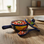 Talavera Salsa Bowl with Lid | Hand-Painted Ceramic Salsera Talavera Salsa Bowl La Vie Bien Talavera Salsa Bowl with Lid | Hand-Painted Ceramic Salsera