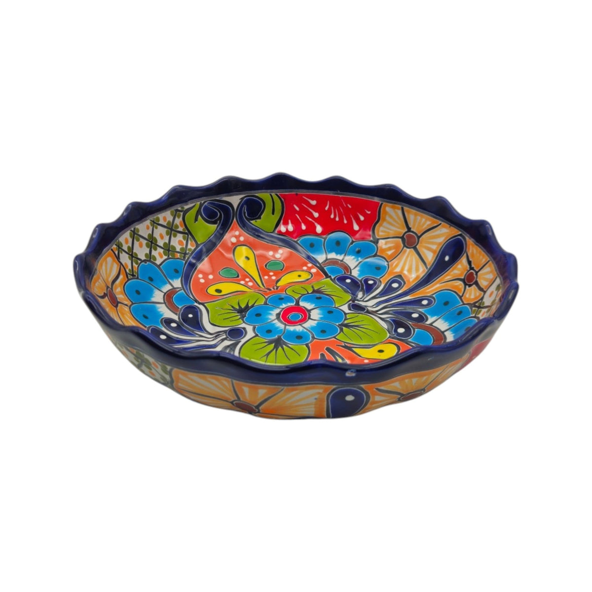 Talavera Scalloped Bowl | Colorful Hand-Painted Mexican Ceramic Talavera Bowl La Vie Bien Talavera Scalloped Bowl | Colorful Hand-Painted Mexican Ceramic