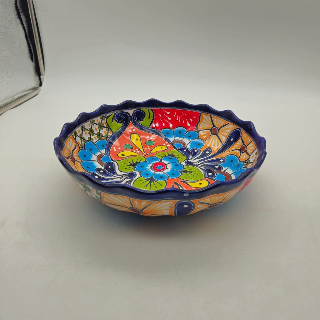 Talavera Scalloped Bowl | Colorful Hand-Painted Mexican Ceramic