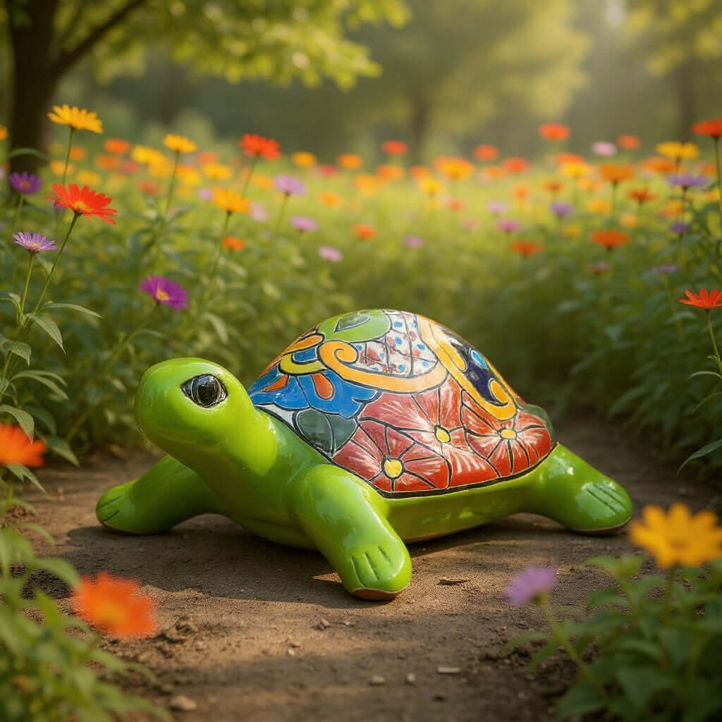 Talavera Sea Turtle Statue | Colorful Hand-Painted Mexican Decor Talavera Statue La Vie Bien Talavera Sea Turtle Statue | Colorful Hand-Painted Mexican Decor