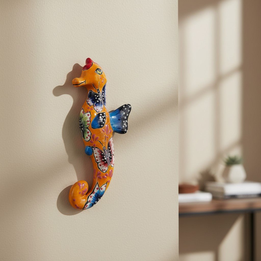 Talavera Seahorse Figurine | Hand-Painted Wall Art Talavera Figurine La Vie Bien Talavera Seahorse Figurine | Hand-Painted Wall Art