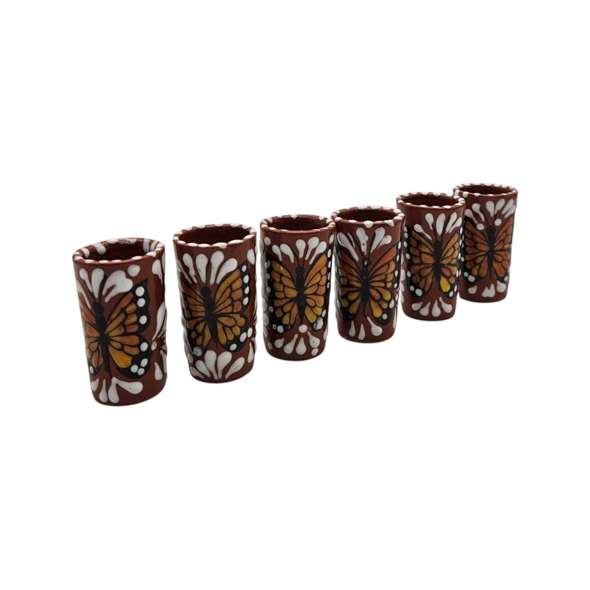 Talavera Shot Glass | Monarch Butterfly Design Mexican Shot Glass La Vie Bien Talavera Shot Glass | Monarch Butterfly Design