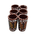 Talavera Shot Glass | Monarch Butterfly Design Mexican Shot Glass La Vie Bien Talavera Shot Glass | Monarch Butterfly Design