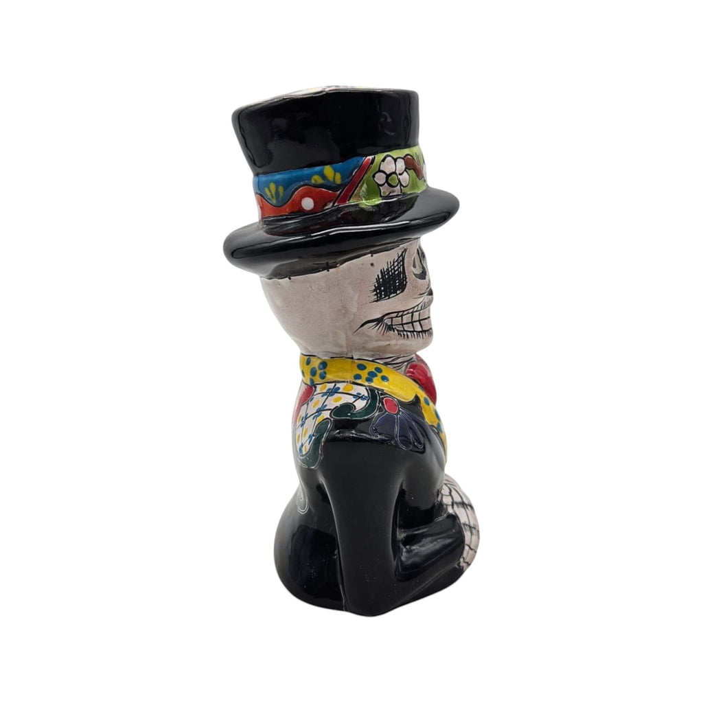 Talavera Skeleton Statue | Day of the Dead Catrin Talavera Planter La Vie Bien Talavera Skeleton Statue | Day of the Dead Catrin