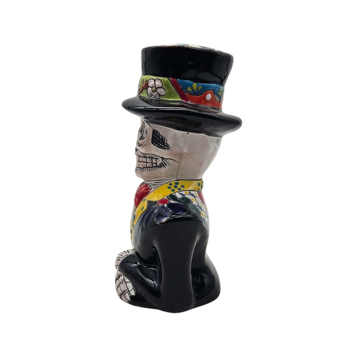 Talavera Skeleton Statue | Day of the Dead Catrin Talavera Planter La Vie Bien Talavera Skeleton Statue | Day of the Dead Catrin