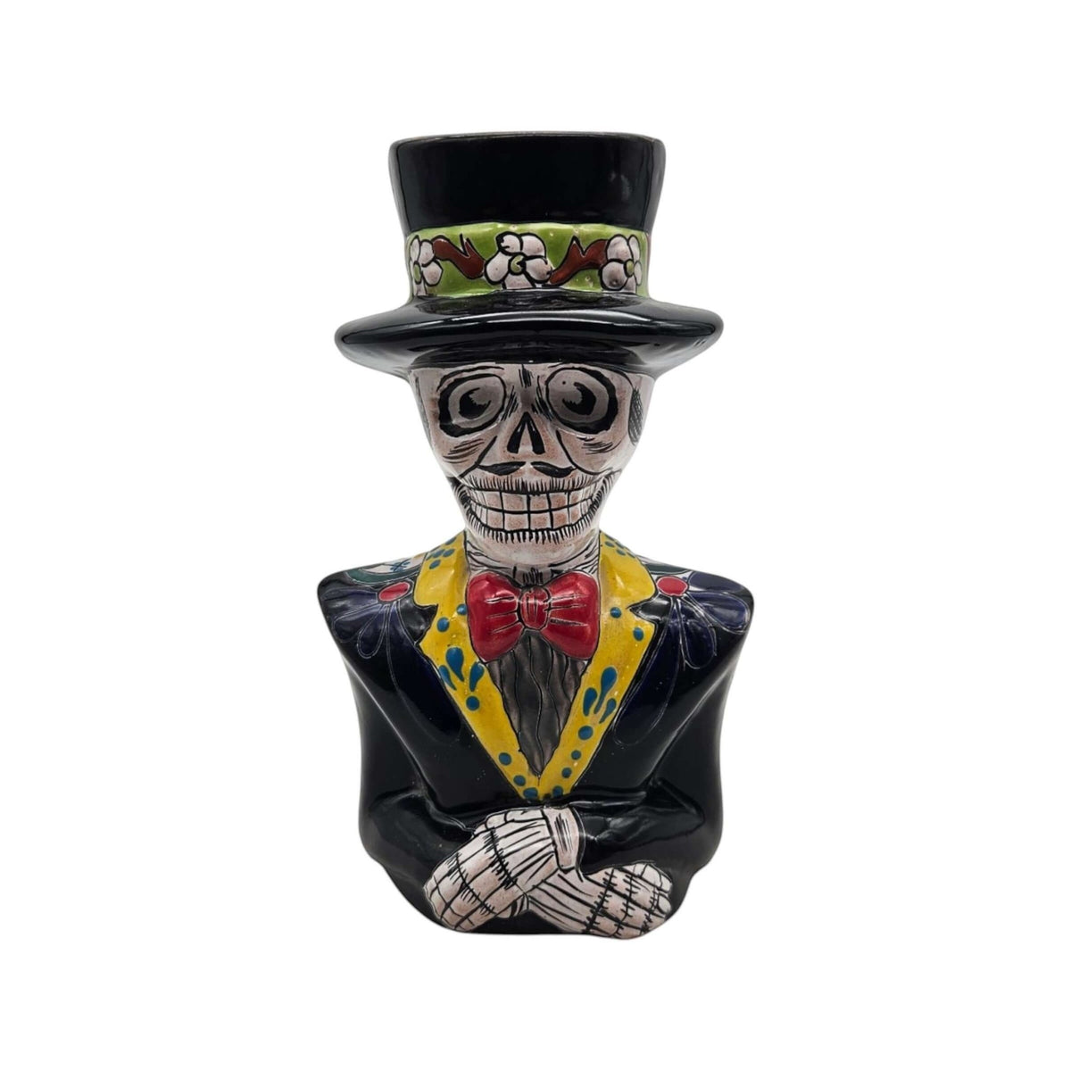 Talavera Skeleton Statue | Day of the Dead Catrin Talavera Planter La Vie Bien Talavera Skeleton Statue | Day of the Dead Catrin