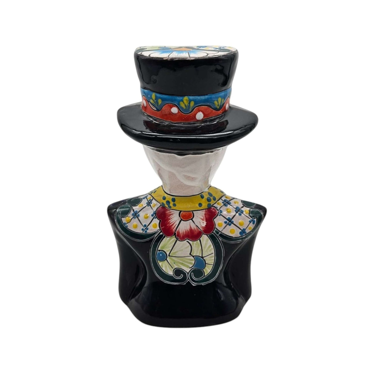 Talavera Skeleton Statue | Day of the Dead Catrin Talavera Planter La Vie Bien Talavera Skeleton Statue | Day of the Dead Catrin