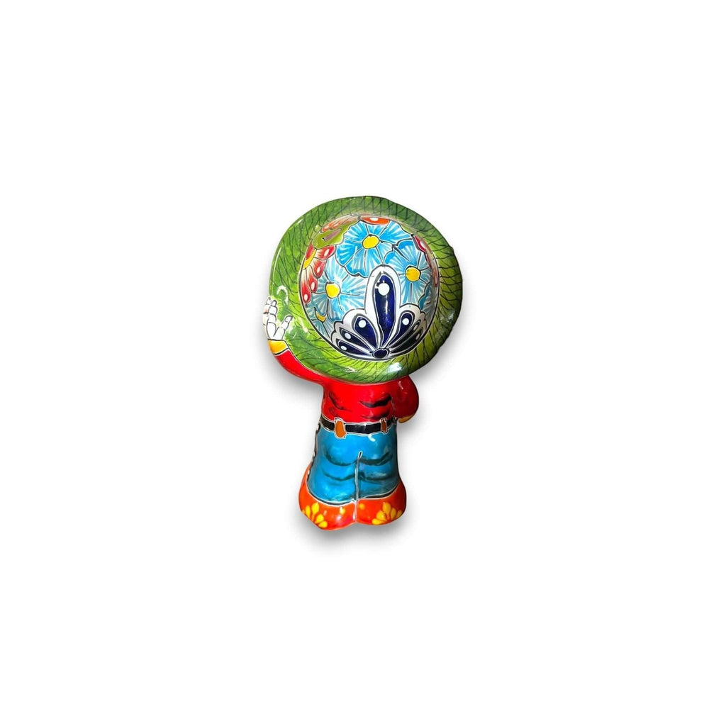 Talavera Skeleton Statue | Day of the Dead Figurine with Sombrero Talavera Statue La Vie Bien Talavera Skeleton Statue | Day of the Dead Figurine with Sombrero