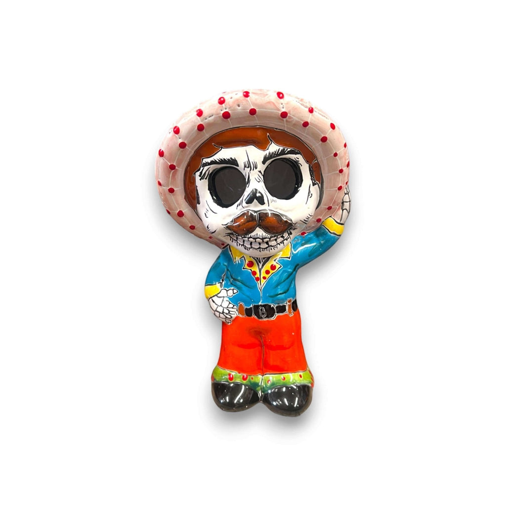 Talavera Skeleton Statue | Day of the Dead Figurine with Sombrero Talavera Statue La Vie Bien Talavera Skeleton Statue | Day of the Dead Figurine with Sombrero
