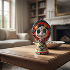 Talavera Skeleton Woman | Day of the Dead Figurine in Traditional Dress Talavera Statue La Vie Bien Talavera Skeleton Woman | Day of the Dead Figurine in Traditional Dress