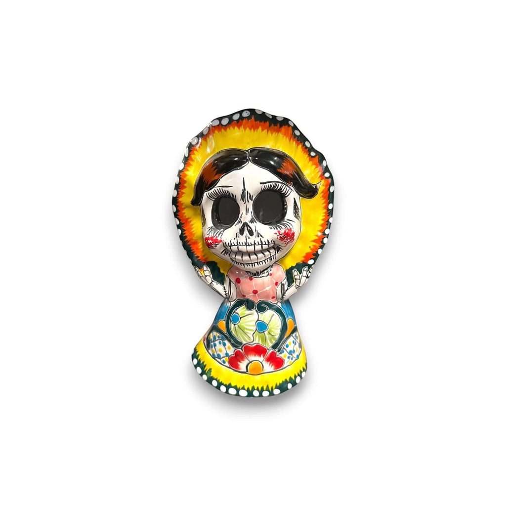 Talavera Skeleton Woman | Day of the Dead Figurine in Traditional Dress Talavera Statue La Vie Bien Talavera Skeleton Woman | Day of the Dead Figurine in Traditional Dress