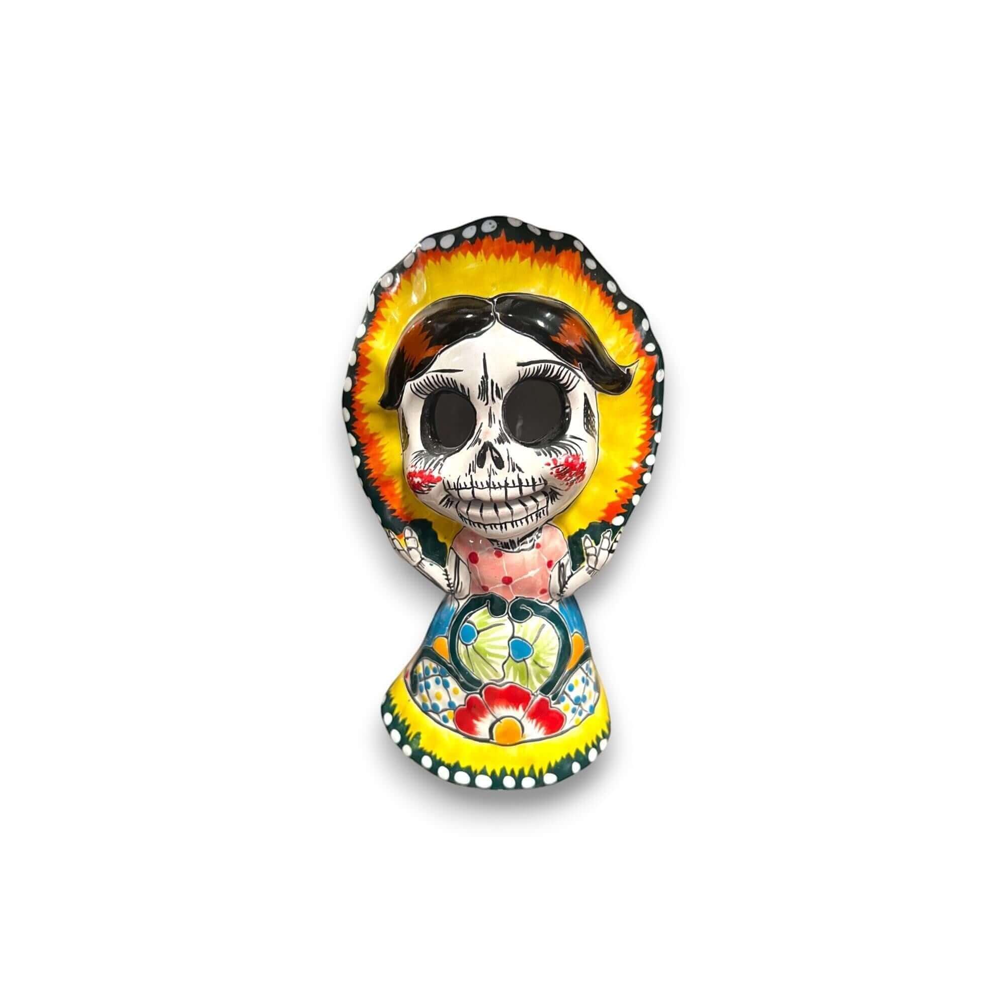 Talavera Skeleton Woman | Day of the Dead Figurine in Traditional Dress