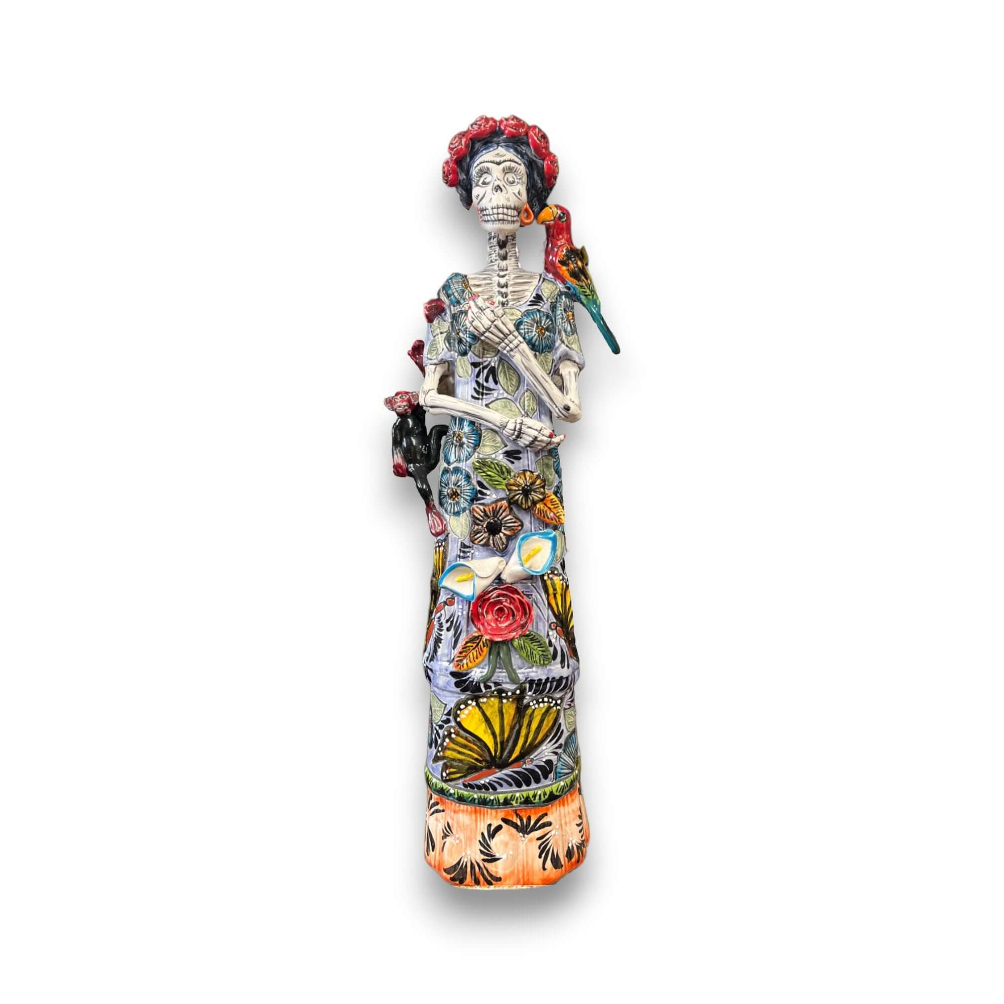 Talavera Skeleton Woman | Handmade Day of the Dead Pottery (Medium) Talavera Statue La Vie Bien Talavera Skeleton Woman | Handmade Day of the Dead Pottery (Medium)