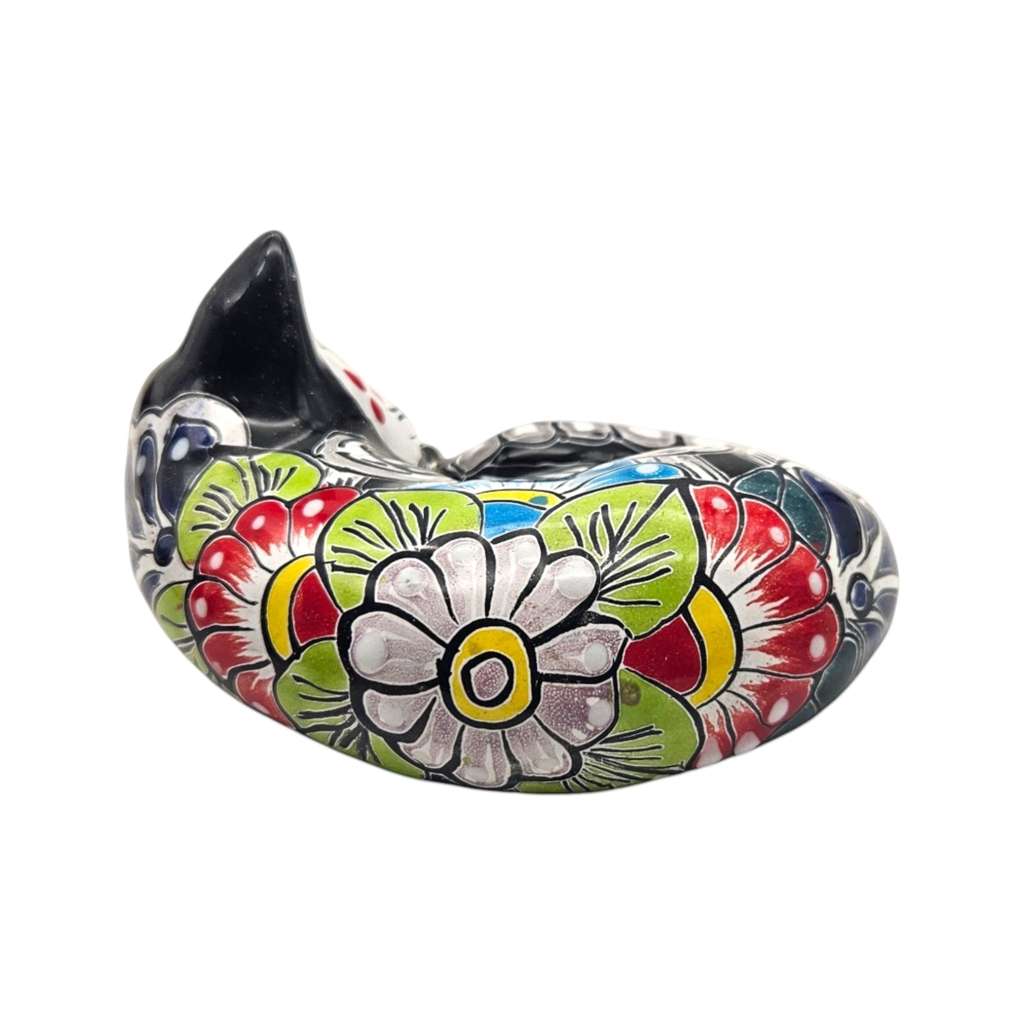 Talavera Sleeping Cat Figurine | Hand-Painted Mexican Decor Talavera Figurine La Vie Bien Talavera Sleeping Cat Figurine | Hand-Painted Mexican Decor