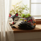 Talavera Sleeping Fox Planter | Hand-Painted Mexican Pottery Talavera Planter La Vie Bien Talavera Sleeping Fox Planter | Hand-Painted Mexican Pottery