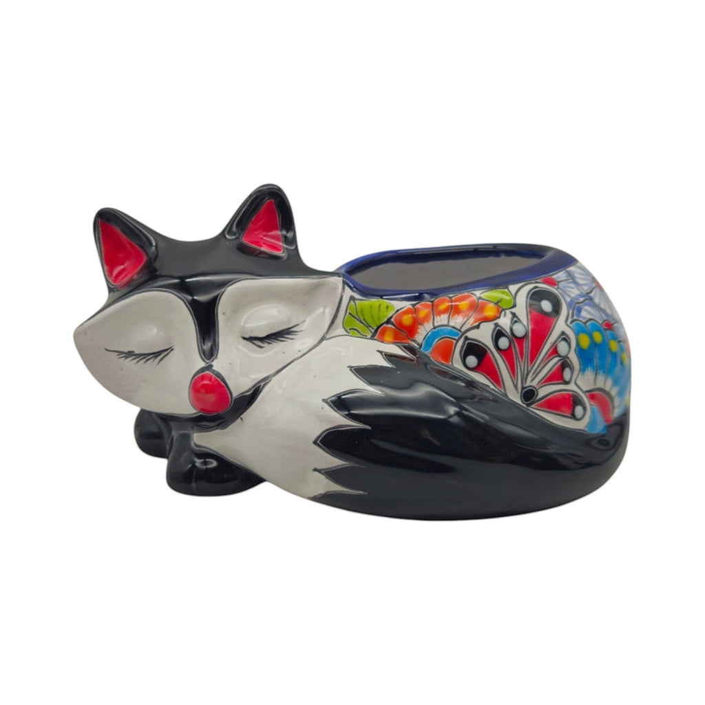 Talavera Sleeping Fox Planter | Hand-Painted Mexican Pottery Talavera Planter La Vie Bien Talavera Sleeping Fox Planter | Hand-Painted Mexican Pottery