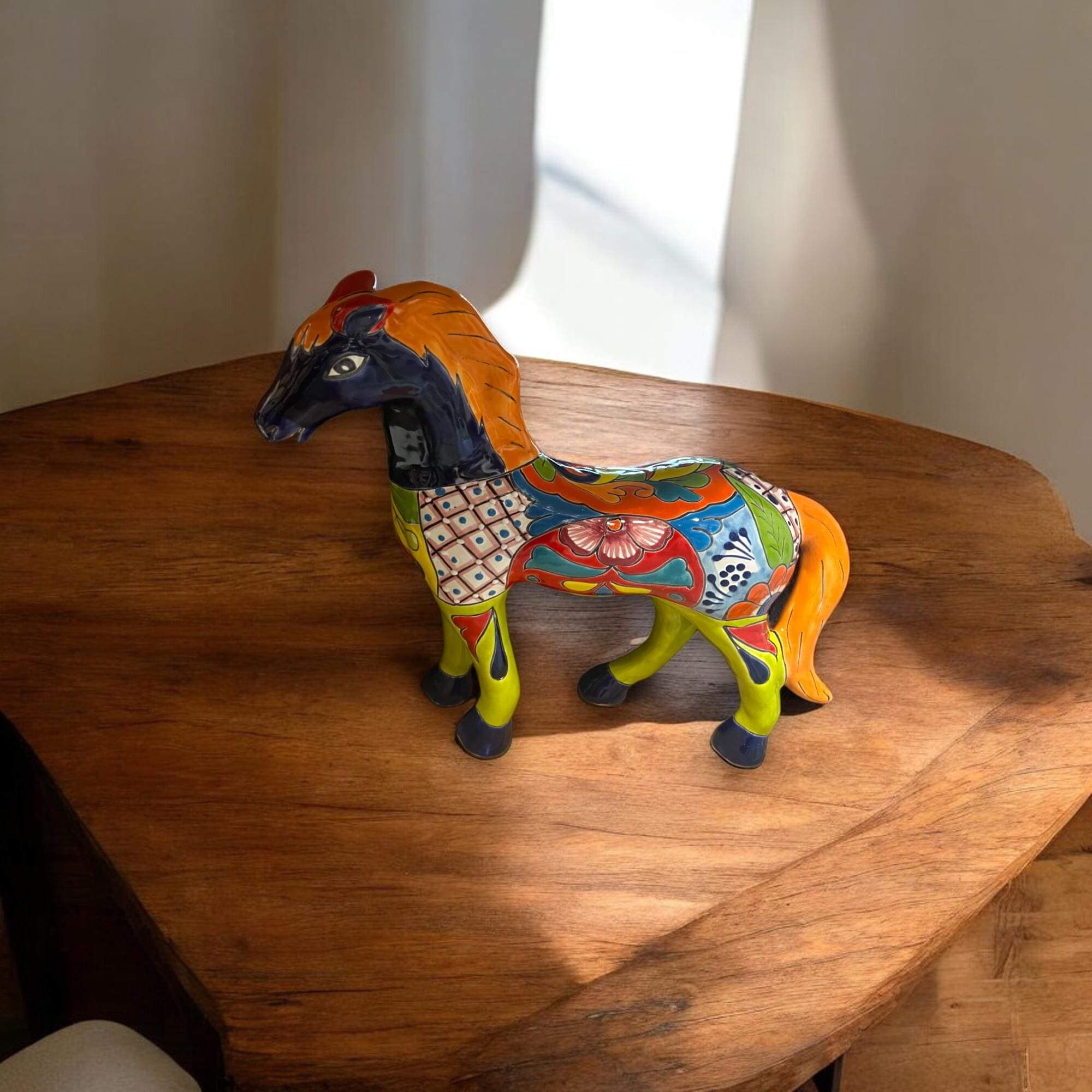 Talavera Small Horse Statue | Vibrant Hand - Painted Mexican Decor Talavera Statue La Vie Bien Talavera Small Horse Statue | Vibrant Hand - Painted Mexican Decor