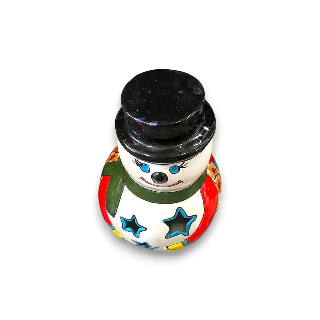 Talavera Snowman Figurine | Festive Hand - Painted Holiday Art Talavera Statue La Vie Bien Talavera Snowman Figurine | Festive Hand - Painted Holiday Art