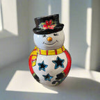 Talavera Snowman Figurine | Festive Hand - Painted Holiday Art Talavera Statue La Vie Bien Talavera Snowman Figurine | Festive Hand - Painted Holiday Art