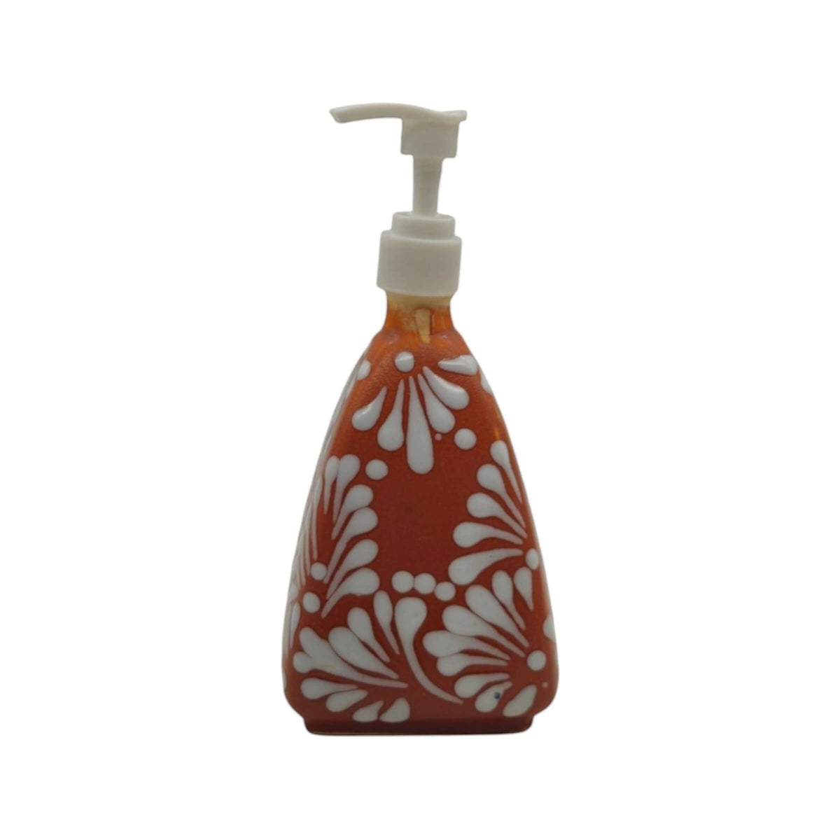 Talavera Soap Dispenser | Brown & White Pyramid Design Talavera Soap Dispenser La Vie Bien Talavera Soap Dispenser | Brown & White Pyramid Design