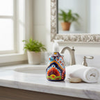 Talavera Soap Dispenser | Hand-Painted Mexican Ceramic Bathroom Decor Talavera Soap Dispenser La Vie Bien Talavera Soap Dispenser | Hand-Painted Mexican Ceramic Bathroom Decor
