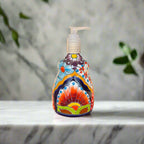 Talavera Soap Dispenser | Hand - Painted Mexican Ceramic Bathroom Decor Talavera Soap Dispenser La Vie Bien Talavera Soap Dispenser | Hand - Painted Mexican Ceramic Bathroom Decor