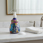 Talavera Soap Dispenser | Hand-Painted Mexican Ceramic Bathroom Decor Talavera Soap Dispenser La Vie Bien Talavera Soap Dispenser | Hand-Painted Mexican Ceramic Bathroom Decor