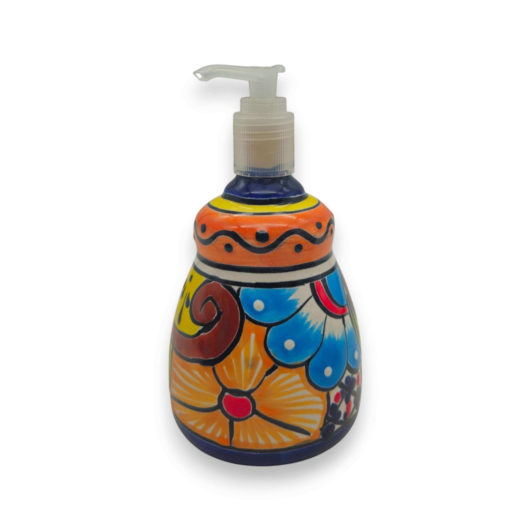 Talavera Soap Dispenser | Hand-Painted Mexican Ceramic Bathroom Decor Talavera Soap Dispenser La Vie Bien Talavera Soap Dispenser | Hand-Painted Mexican Ceramic Bathroom Decor