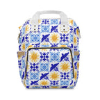 Talavera Sol Baby Diaper Backpack — Mediterranean Tile Print Multifunctional Nappy Bag Bags La Vie Bien Talavera Sol Baby Diaper Backpack — Mediterranean Tile Print Multifunctional Nappy Bag
