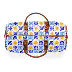 Talavera Sol Tile Print Waterproof Travel Bag, Duffle with Sun and Bird Pattern Bags La Vie Bien Talavera Sol Tile Print Waterproof Travel Bag, Duffle with Sun and Bird Pattern