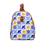 Talavera Sol Tile Print Waterproof Travel Bag, Duffle with Sun and Bird Pattern Bags La Vie Bien Talavera Sol Tile Print Waterproof Travel Bag, Duffle with Sun and Bird Pattern