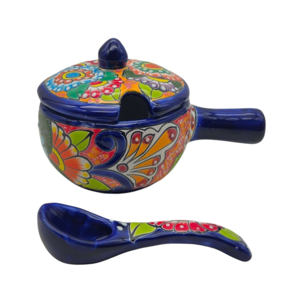 Talavera Soup Bowl with Lid | Hand-Painted Ceramic Talavera Salsa Bowl La Vie Bien Talavera Soup Bowl with Lid | Hand-Painted Ceramic