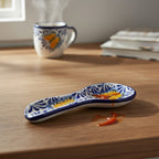 Talavera Spoon Rest | Blue & White Monarch Butterfly Talavera Spoon Rest La Vie Bien Talavera Spoon Rest | Blue & White Monarch Butterfly