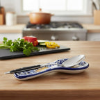 Talavera Spoon Rest | Blue & White Monarch Butterfly Talavera Spoon Rest La Vie Bien Talavera Spoon Rest | Blue & White Monarch Butterfly