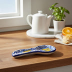 Talavera Spoon Rest | Blue & White Monarch Butterfly Talavera Spoon Rest La Vie Bien Talavera Spoon Rest | Blue & White Monarch Butterfly