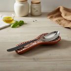 Talavera Spoon Rest | Brown & White Handcrafted Design Talavera Spoon Rest La Vie Bien Talavera Spoon Rest | Brown & White Handcrafted Design