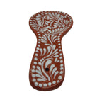 Talavera Spoon Rest | Brown & White Handcrafted Design Talavera Spoon Rest La Vie Bien Talavera Spoon Rest | Brown & White Handcrafted Design