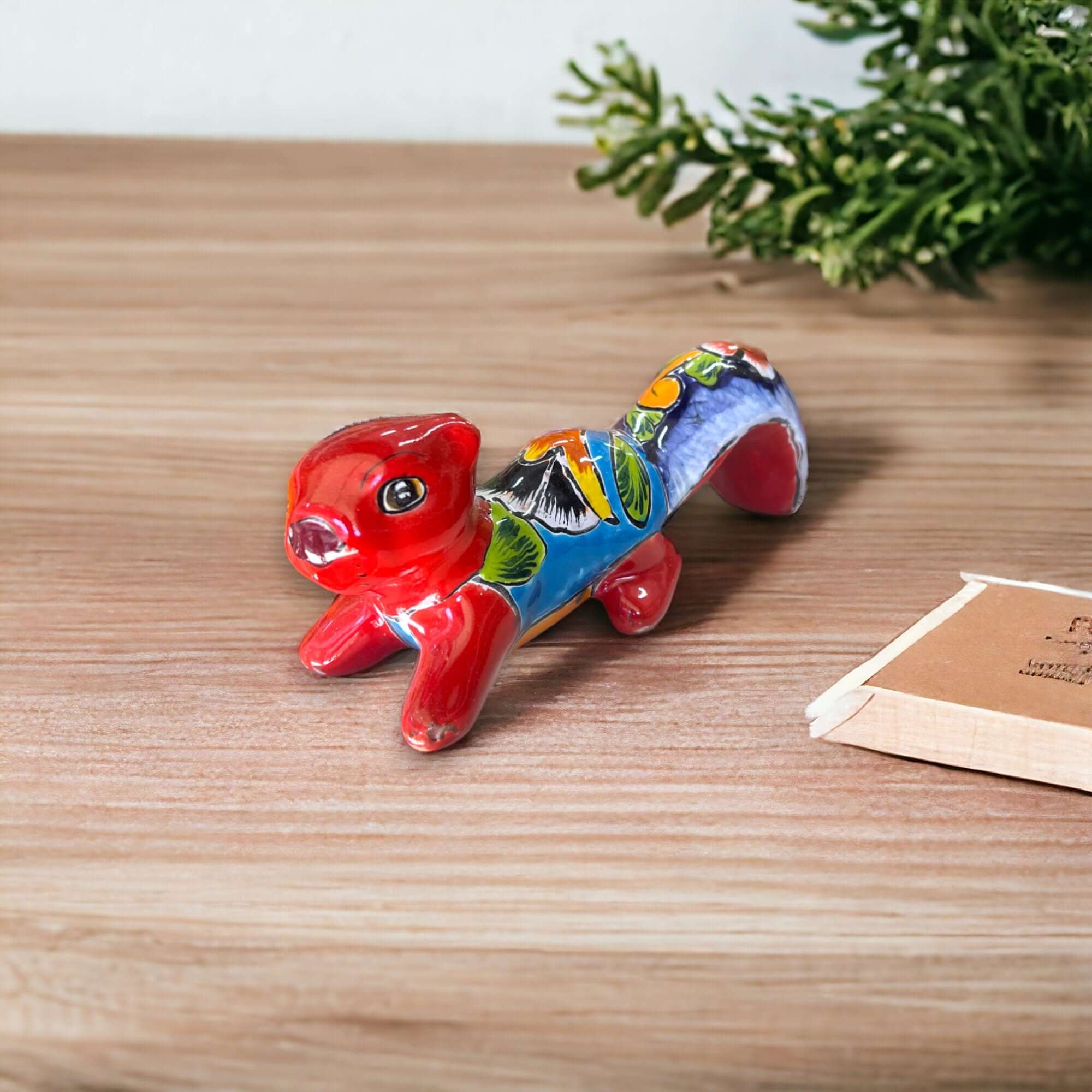 Talavera Squirrel Statue | Colorful Hand - Painted Mexican Figurine Talavera Statue La Vie Bien Talavera Squirrel Statue | Colorful Hand - Painted Mexican Figurine