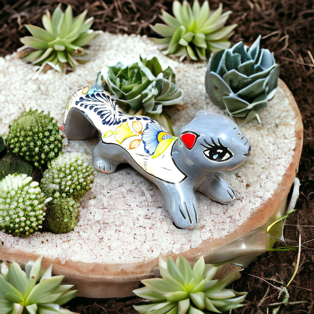 Talavera Squirrel Statue | Colorful Hand - Painted Mexican Figurine Talavera Statue La Vie Bien Talavera Squirrel Statue | Colorful Hand - Painted Mexican Figurine