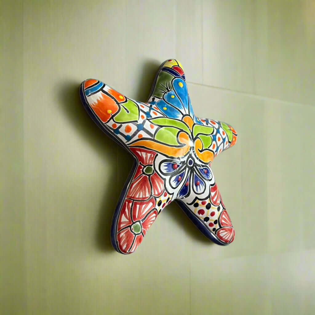 Talavera Starfish Decor | Hand-Painted Mexican Wall Art Talavera Wall Art La Vie Bien Talavera Starfish Decor | Hand-Painted Mexican Wall Art