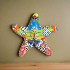 Talavera Starfish Decor | Hand - Painted Mexican Wall Art Talavera Wall Art La Vie Bien Talavera Starfish Decor | Hand - Painted Mexican Wall Art