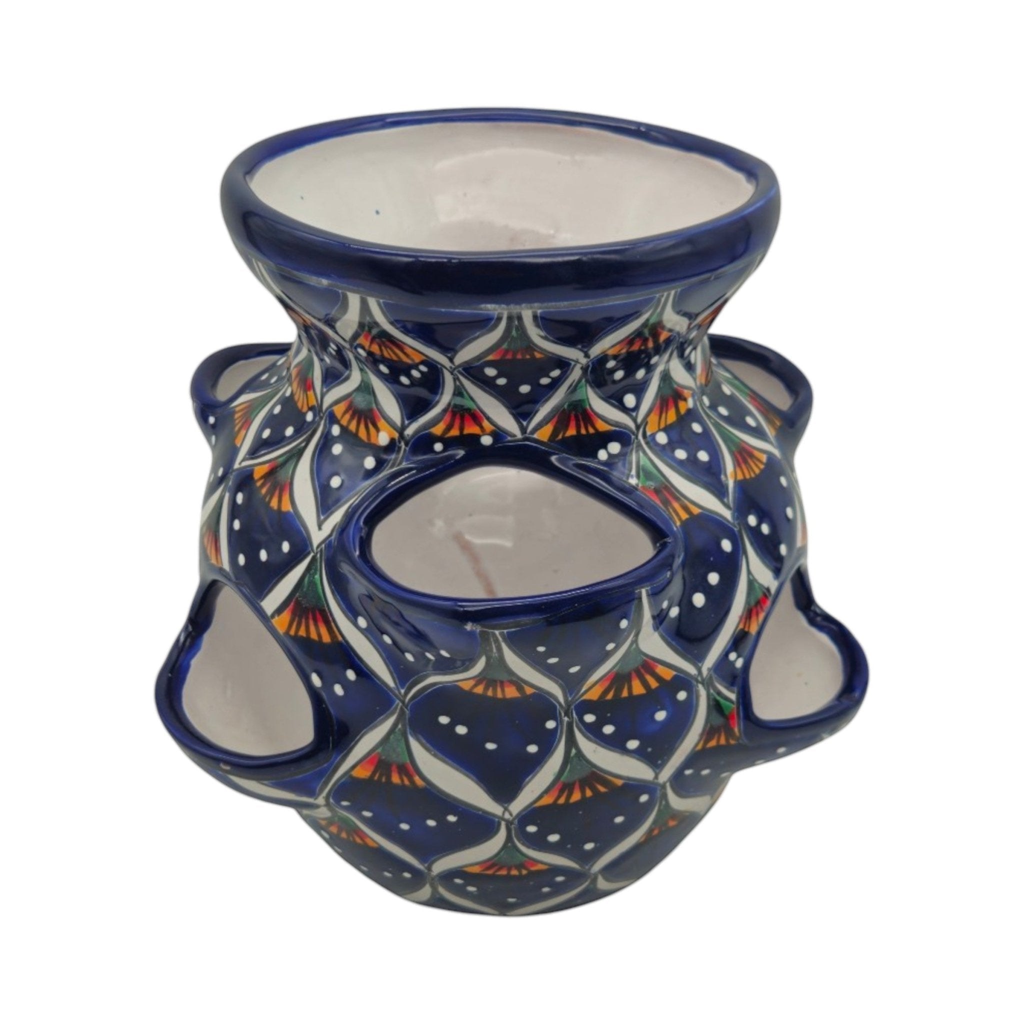 Talavera Strawberry Planter | Blue Peacock Design Talavera Planter La Vie Bien Talavera Strawberry Planter | Blue Peacock Design